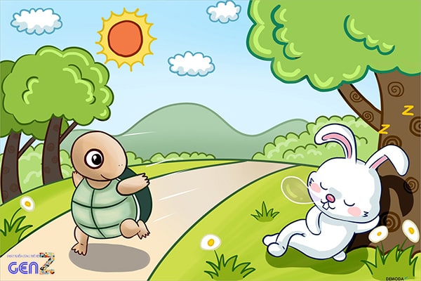 Cách vẽ rùa và thỏ mới nhất 2023, câu chuyện ngụ ngôn của rùa và thỏ